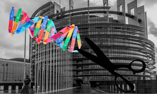 STRASBOURG, FRANCE - DECEMBER 21, 2014: Exterior of European Parliament (Louise Weiss building, 1999) in Wacken district of Strasbourg. It is one of biggest and most visible buildings of Strasbourg.